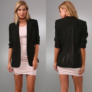 Alice+Olivia Eon sheer back panel black blazer XS